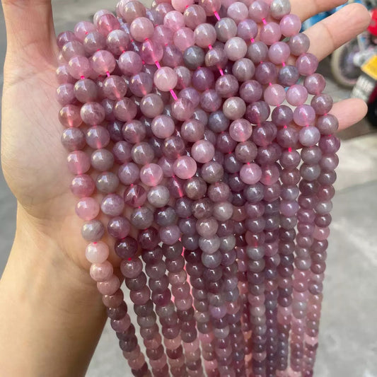 Natural Mauve Pink Madagascar purple Rose quartz Crystal loose beads