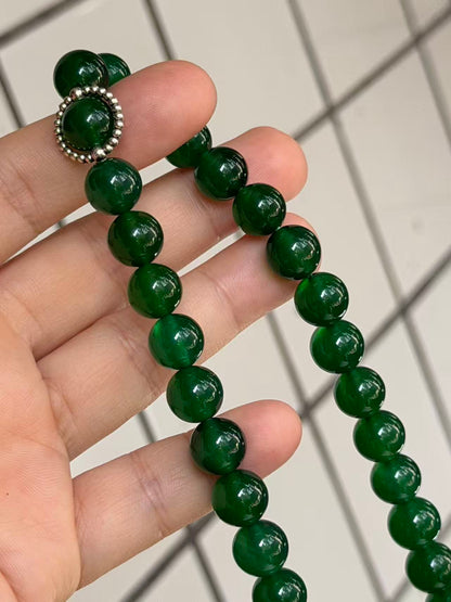 Green agate beaded bracelet