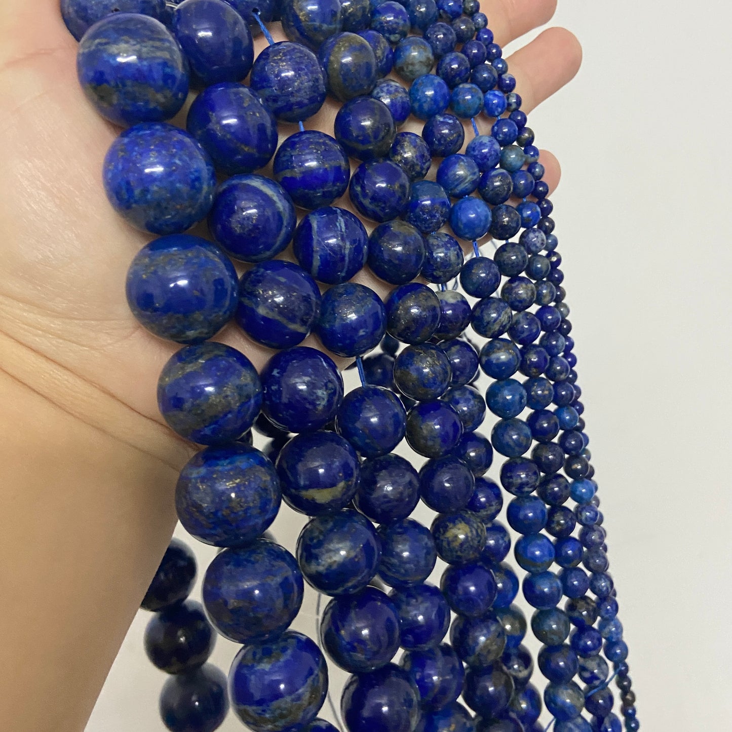 Natural Lapis Lazuli loose beads for jewelry making 4-20mm ,15 inches one strands