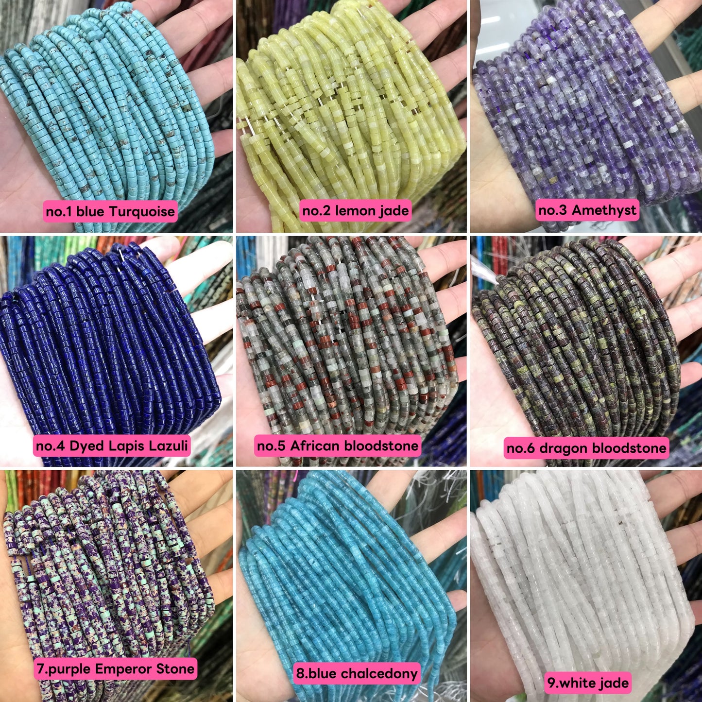 Natural heishi stone 2*4mm spacers,disc beads,spacers, loose beads for bracelets,necklaces,and jewelry accessories