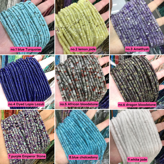 Natural heishi stone 2*4mm spacers,disc beads,spacers, loose beads for bracelets,necklaces,and jewelry accessories