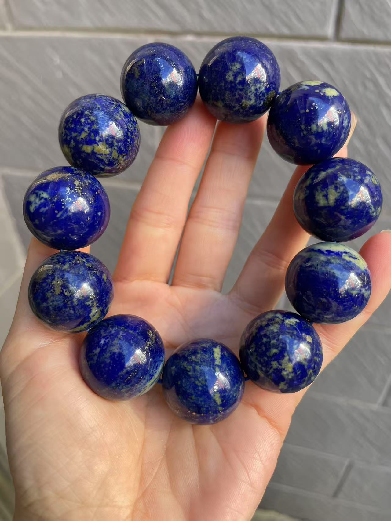 22mm Natural Lapis Lazuli beads bracelet