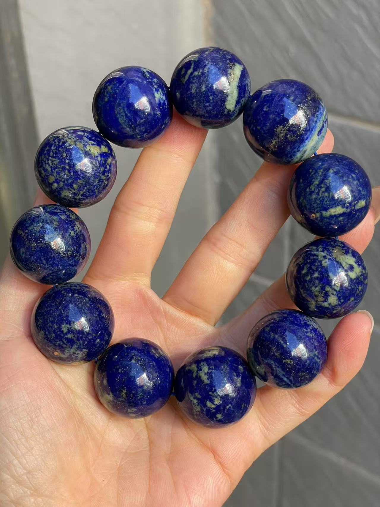 22mm Natural Lapis Lazuli beads bracelet