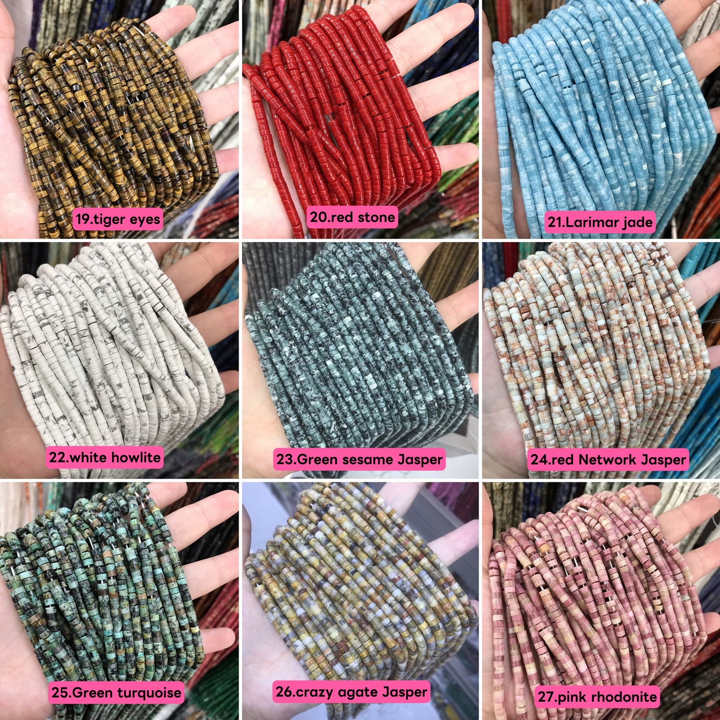 Natural heishi stone 2*4mm spacers,disc beads,spacers, loose beads for bracelets,necklaces,and jewelry accessories