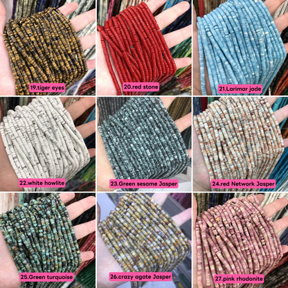 Natural heishi stone 2*4mm spacers,disc beads,spacers, loose beads for bracelets,necklaces,and jewelry accessories