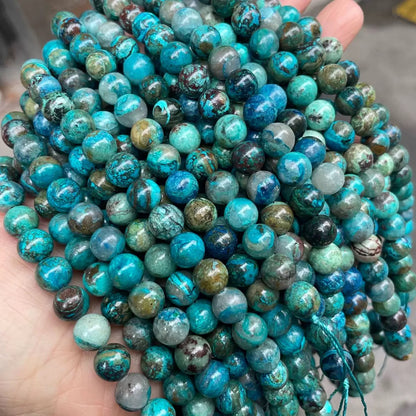 Real Natural Chrysocolla round loose beads
