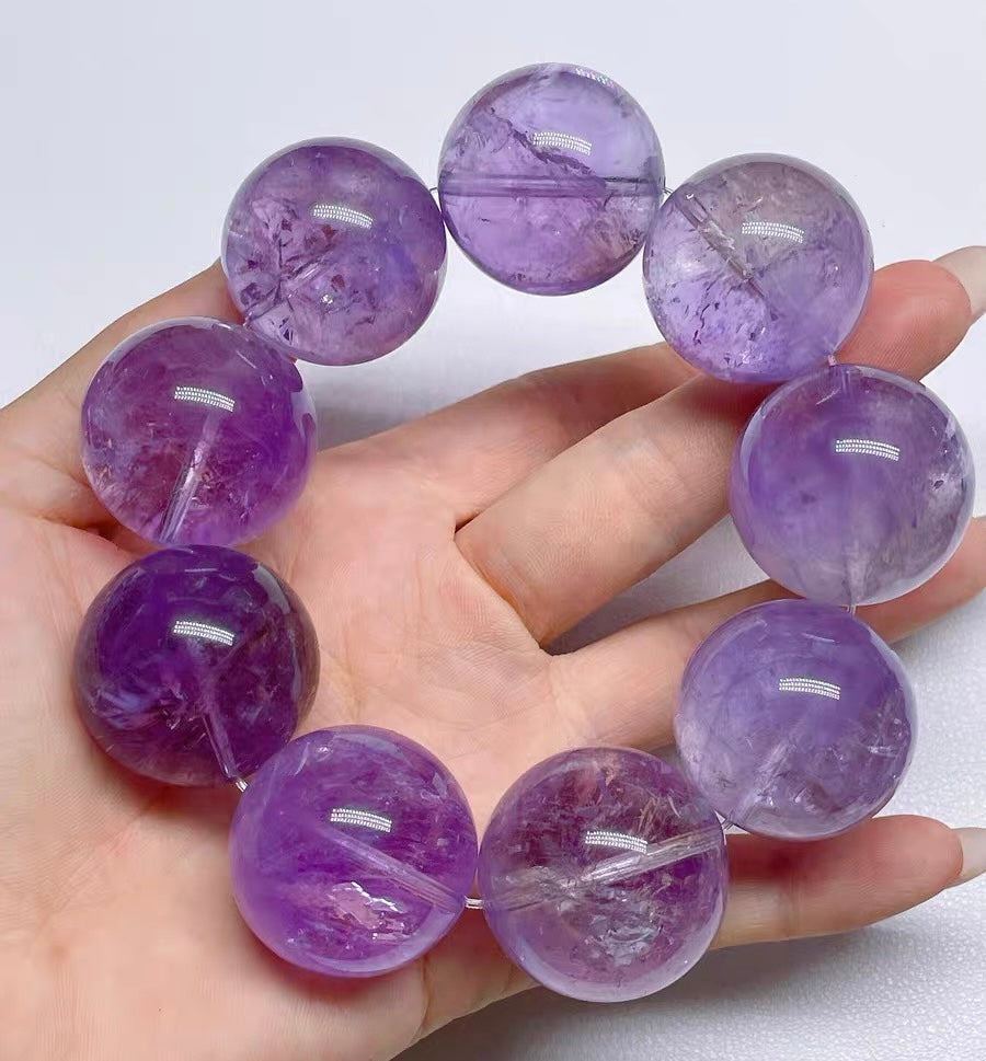 25MM Lavender Purple Amethyst Quartz Crystal bracelet