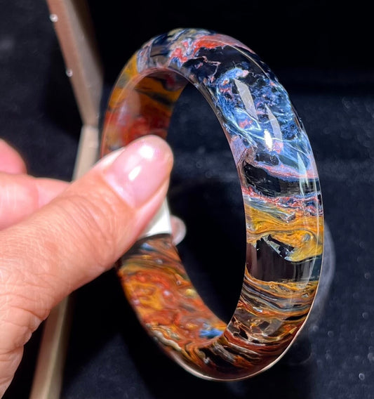 56MM Natural blue pietersite bangle,healing stone