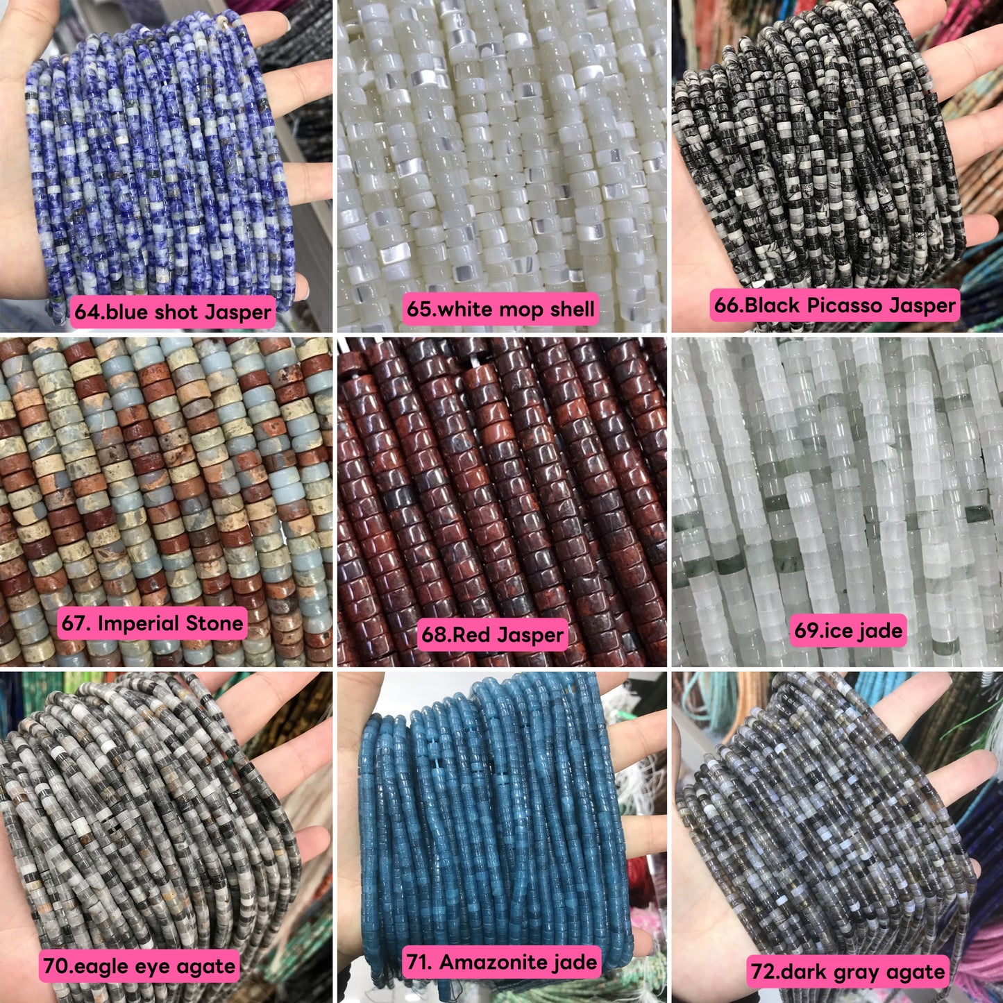 Natural heishi stone 2*4mm spacers,disc beads,spacers, loose beads for bracelets,necklaces,and jewelry accessories