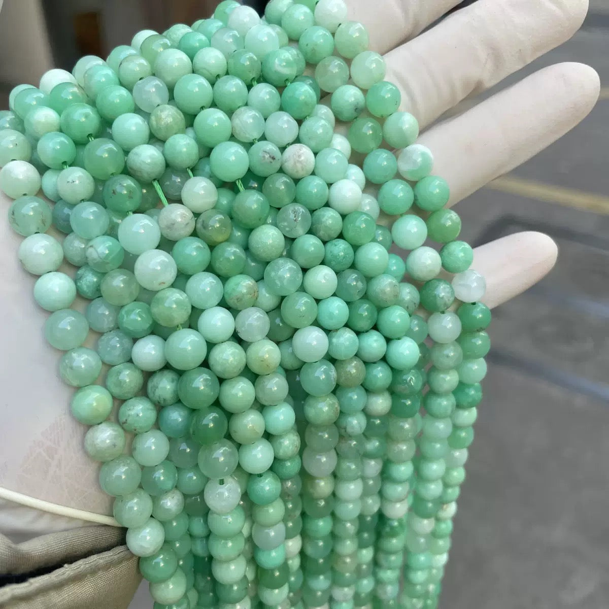 Natural Chrysoprase round loose strands beads