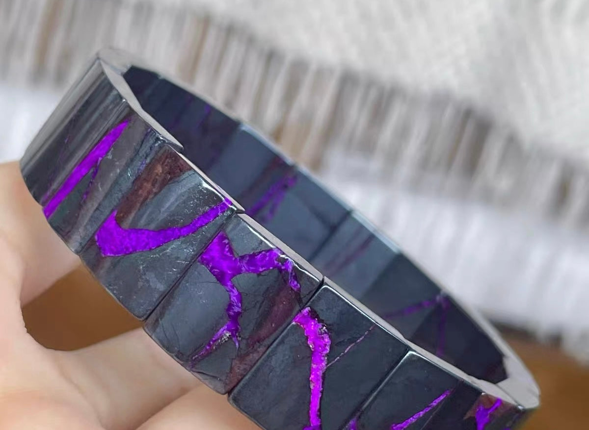 Natural real purple Sugilite nugget bracelet