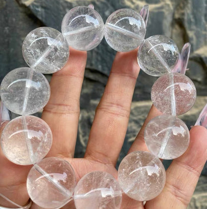 White Asai Rock quartz Crystal Beaded bracelet