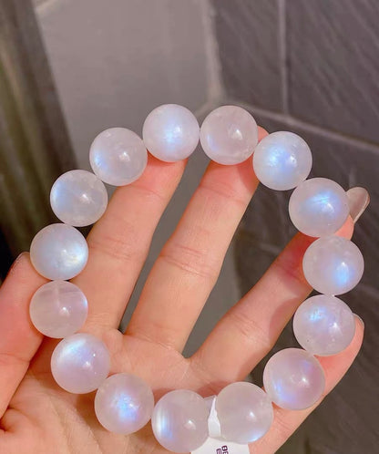 16mm aquamarine beaded bracelet and 15mm moonstone beaded bracelet