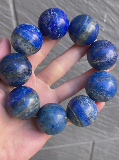 28mm Natural Lapis Lazuli beaded bracelet