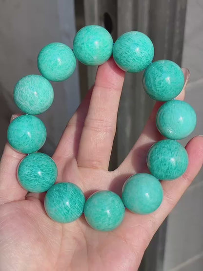 20mm Natural Amazonite round beaded bracelet